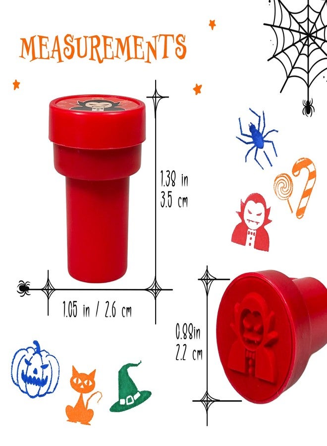 Confettiville Halloween Stamps, 20-Count Assorted Self-Inking Stamp Set, 20 Designs, Perfect for DIY Craft, Party Favors, Classroom Rewards - Image 3